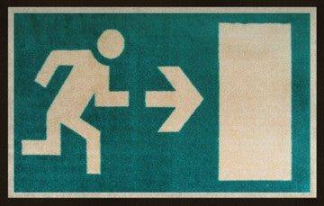 Waschbare Fußmatte Notausgang