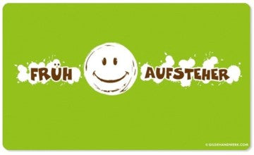 Frühstücksbrettchen Frühaufsteher grün