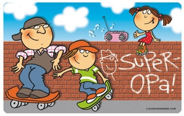 Frühstücksbrettchen Super-Opa Skater