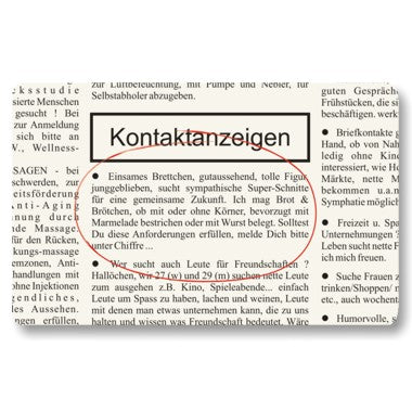 Frühstücksbrettchen Kontaktanzeige