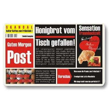 Frühstücksbrettchen Zeitung